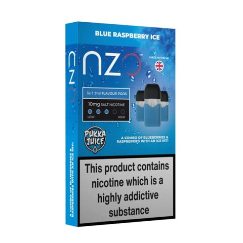 NZO Pods Blue Raspberry Ice Flavor