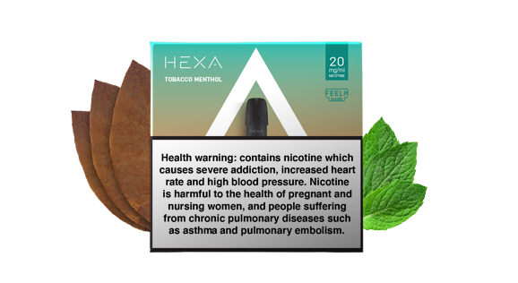 Hexa Pods Tobacco Menthol Flavor